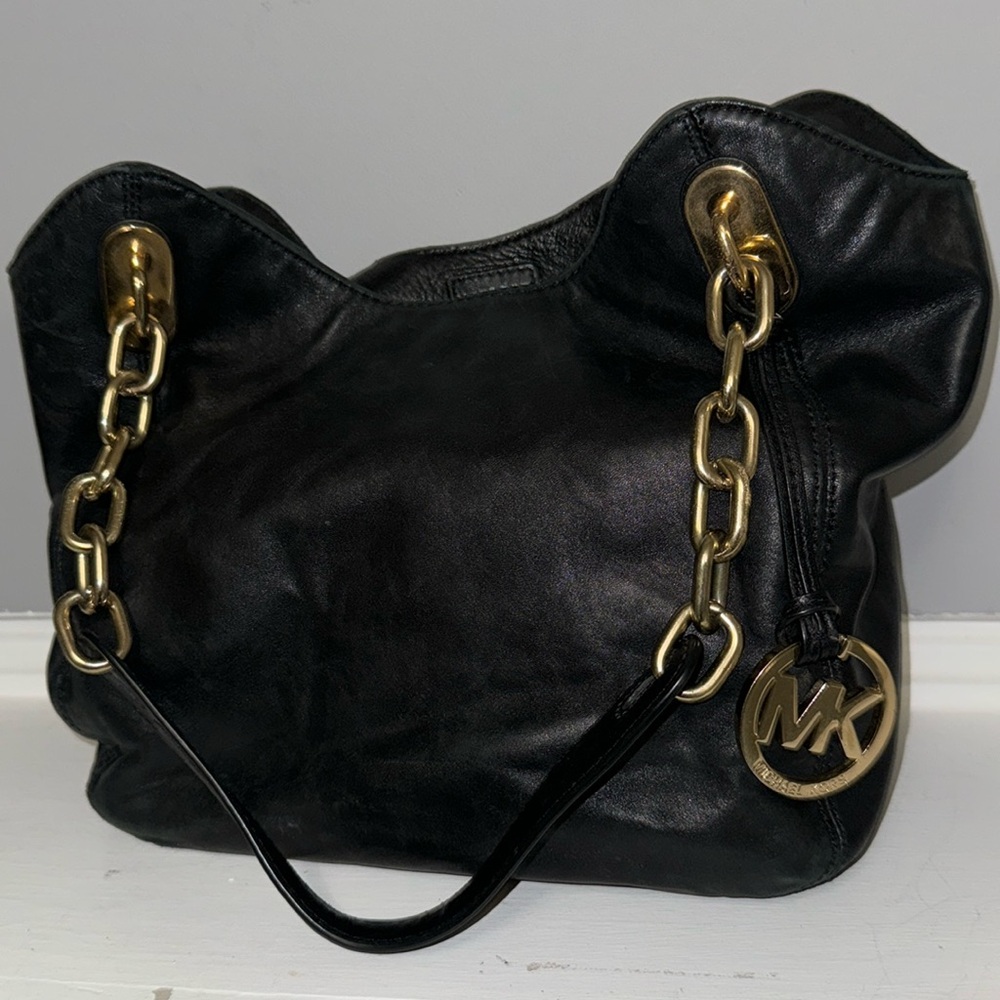 Michael Kors black leather bag